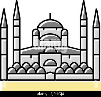 Blaue Moschee Farbe Symbol Vektor-Illustration Stock Vektor