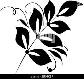 Plakat im ukrainischen Stil, basierend auf ukrainischer Volksstickerei in rot und schwarz auf weißem Hintergrund. Petrykiwka. Stock Vektor