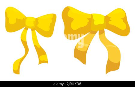 Design im Cartoon-Stil eines Paares von gelben oder goldenen Bändern auf weißem Hintergrund. Stock Vektor