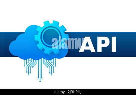 Cloud API – Programmierschnittstelle für Anwendungen. Internet-Netzwerk. Vektorgrafik. Stock Vektor