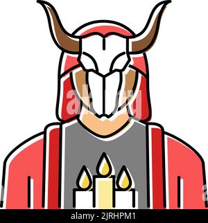 Kult religiöse Farbe Symbol Vektor Illustration Stock Vektor