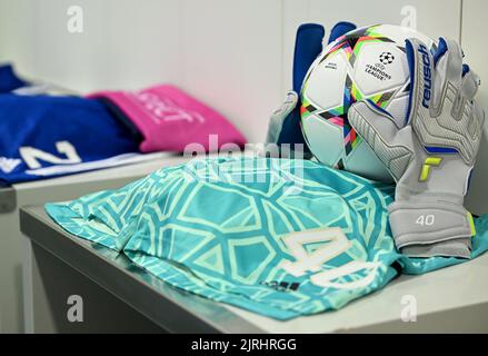 Gesamtansicht der Garderobe von GNK Dinamo vor dem UEFA Champions League Play-Off Second Leg Spiel zwischen Dinamo Zagreb und Bodo/Glimt im Maksimir Stadium am 24. August 2022 in Zagreb, Kroatien. Foto: Marko Lukunic/PIXSELL Stockfoto