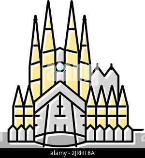 sagrada familia Farbe Symbol Vektor Illustration Stock Vektor