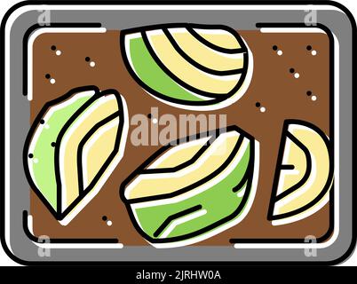 Abbildung des Symbols für geröstete Kohl Stock Vektor