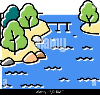 malawi See Farbe Symbol Vektor Illustration Stock Vektor