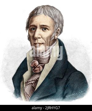 Jean Baptiste Lamarck. Porträt von Jean Baptiste Lamarck 1744-1829. Gravur Stockfoto