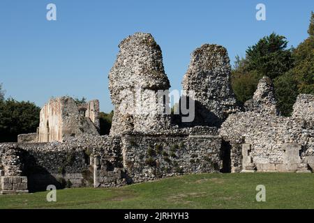 Die Ruinen des Klosterhauses im Priorat unserer Lieben Frau von Thetford, Norfolk Stockfoto