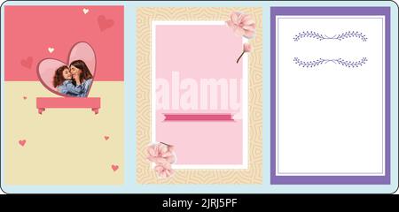 The vector of three new templates of greeting cards Stock Vektor