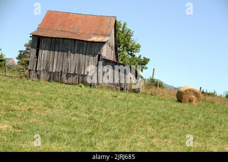 Alte Scheune auf einer Weide in Virginia's Countryside, USA Stockfoto