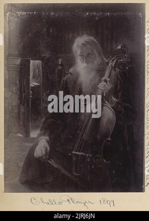 Kopie des Gemäldes von Petrus van der Velden - Cello Player, 1897, Auckland, von Petrus van der Velden. Stockfoto