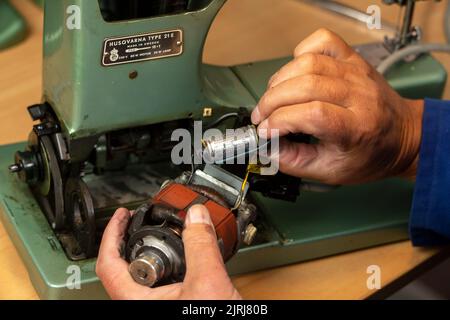 Husqvarna Nähmaschine, Typ 21 Stockfoto