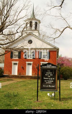 Village Presbyterian Church (1836) in Charlotte Court House, VA, USA Stockfoto