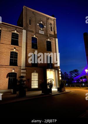 Nachtstimmung In Der Alten Spinnmühle Stockfoto