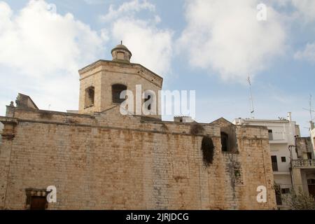 Außenansicht der Chiesa Santa Maria del Suffragio e del Purgatorio (Kirche des Fegefeuers), 17.. Jahrhundert, in Castellana Grotte, Italien Stockfoto