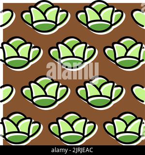 Feldfarm mit wachsenden Kohlfarben Symbol Vektor-Illustration Stock Vektor