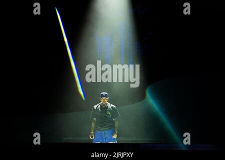 Concord, USA. 23. August 2022. Chris Brown tritt zur Unterstützung seines „Breezy!“ auf Veröffentlichung im Concord Pavilion am 23. August 2022 in Concord, Kalifornien. Foto: Chris Tuite/imageSPACE Kredit: Imagespace/Alamy Live News Stockfoto