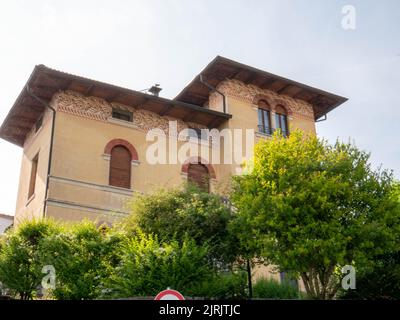 Cison di Valmarino, eines der eindrucksvollsten Dörfer Veneto. Stockfoto