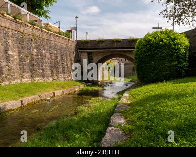 Cison di Valmarino, eines der eindrucksvollsten Dörfer Veneto. Stockfoto