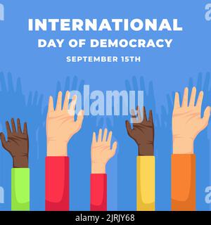 Internationaler Demokratietag mit einer handheblichen Illustration Stock Vektor