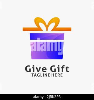 Geschenkbox Logo Design Stock Vektor