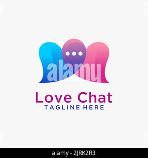 Logo „Love Chat“ Stock Vektor