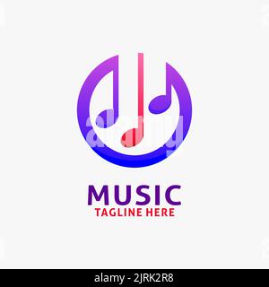 Logo-Design für Musiknoten Stock Vektor