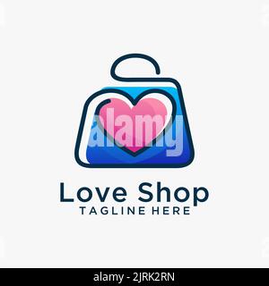 Logo-Design des Love Shops Stock Vektor