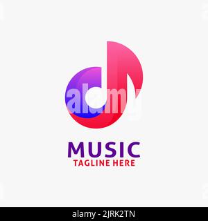 Logo-Design für Musiknoten Stock Vektor