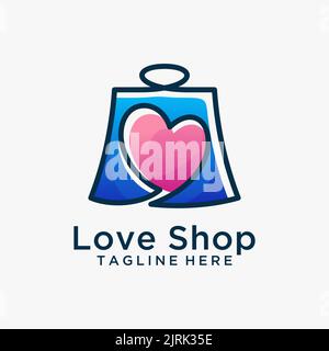 Logo-Design des Love Shops Stock Vektor