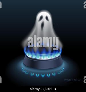 Ghost Gas Embargo Symbol Vektor realistisch EPS10 Stock Vektor