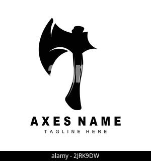 AX Logo Design, war Tool Illustration und Woodcutter Vector Stock Vektor