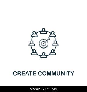 Community-Symbol erstellen. Einfaches Liniensymbol für Vorlagen, Webdesign und Infografiken Stock Vektor