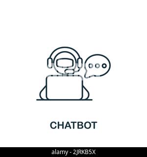 Chatbot-Symbol. Line Simple Streaming-Symbol für Vorlagen, Webdesign und Infografiken Stock Vektor