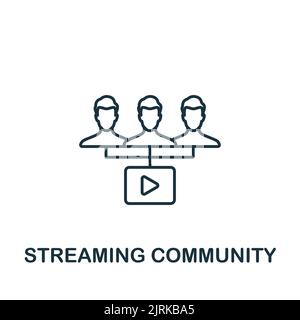 Streaming-Community-Symbol. Line Simple Streaming-Symbol für Vorlagen, Webdesign und Infografiken Stock Vektor