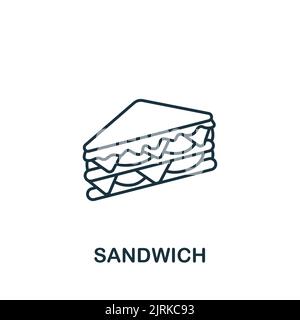 Sandwich-Symbol. Einfaches Liniensymbol für Vorlagen, Webdesign und Infografiken Stock Vektor