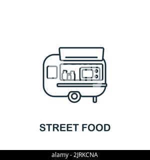 Street Food-Symbol. Einfaches Liniensymbol für Vorlagen, Webdesign und Infografiken Stock Vektor