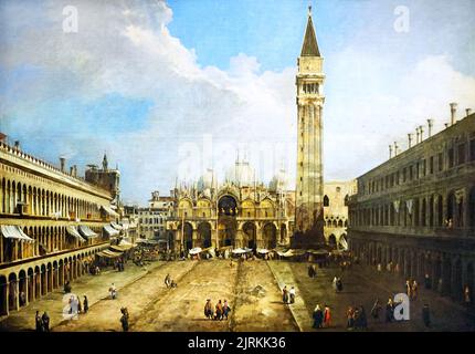 Der Markusplatz in Venedig um 1723 von Giovanni Antonio Canal oder einfach Canaletto 1697-1768.Venezianische Schule.Italien. Stockfoto