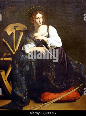 Heilige Katharina von Alexandria von Caravaggio 1571-1610 Italienischer Barockmeister Caravaggio Michelangelo Merisi da Caravaggio (Michele Angelo Merigi oder Amerighi) Stockfoto