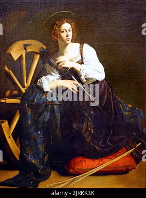 Heilige Katharina von Alexandria von Caravaggio 1571-1610 Italienischer Barockmeister Caravaggio Michelangelo Merisi da Caravaggio (Michele Angelo Merigi oder Amerighi) Stockfoto