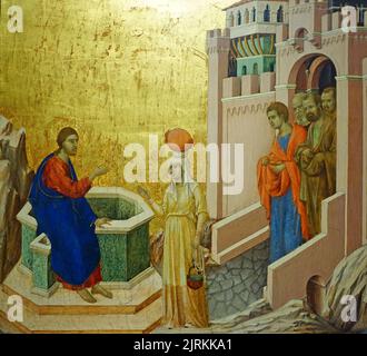 Christus und die Samaritanerin von Duccio di Buoninsegna (1255/60-1318/19) italienischer Maler aus Siena Toskana Stockfoto