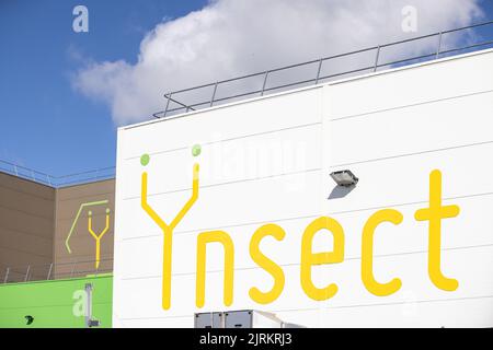 Standort der Firma Ynsect in Damparis, bei Dole, im Jura-Departement (Nordost-Frankreich): Ynsect bewirtschaftet und verwandelt Insekten in Primäringre Stockfoto