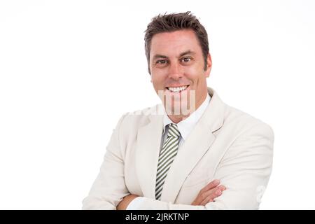 Porträt eines selbstbewussten lächelnden Vertreters eines Unternehmens Stockfoto
