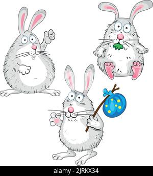 Kaninchen und Karotten Cartoon-Figur. Stock Vektor