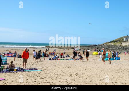 Croyde Bay Beach, Braunton, Devon, England, Großbritannien, August 2022 Stockfoto