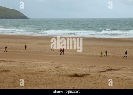 Woolacombe Dunes Park Run on the Beach, North Devon, England, Großbritannien, August 2022 Stockfoto