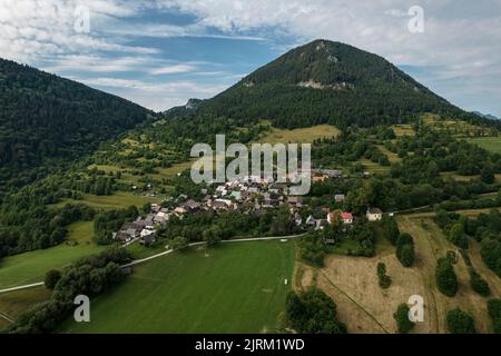 Vlkolinec Dorf, Slowakei. UNESCO-Weltkulturerbe. Stockfoto