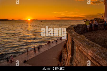 Sonnenuntergang in Zadar, Kroatien Stockfoto