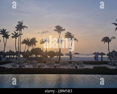 Atemberaubende Landschaften von Aruba mit Blick auf die Insel Aruba Stockfoto