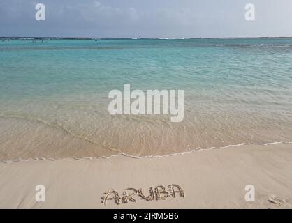 Atemberaubende Landschaften von Aruba mit Blick auf die Insel Aruba Stockfoto