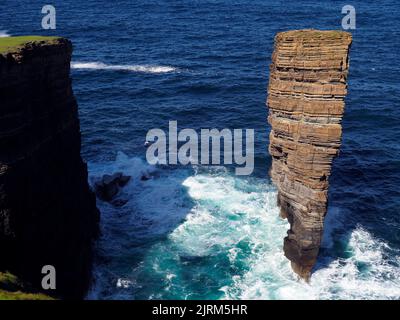 Castle of North Gaulton Sea Stack, Yesnaby, Orkney Stockfoto